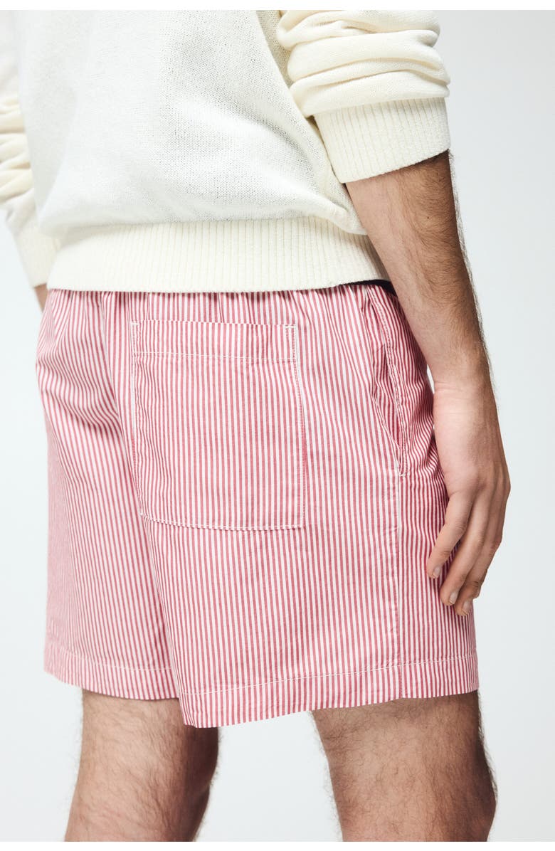 H&M Regular-fit cotton shorts, Alternate, color, Red/Striped