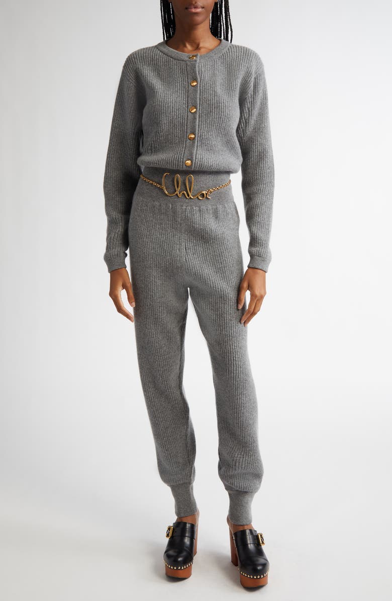 Chloé Wool & Cashmere Rib Jumpsuit, Main, color, 