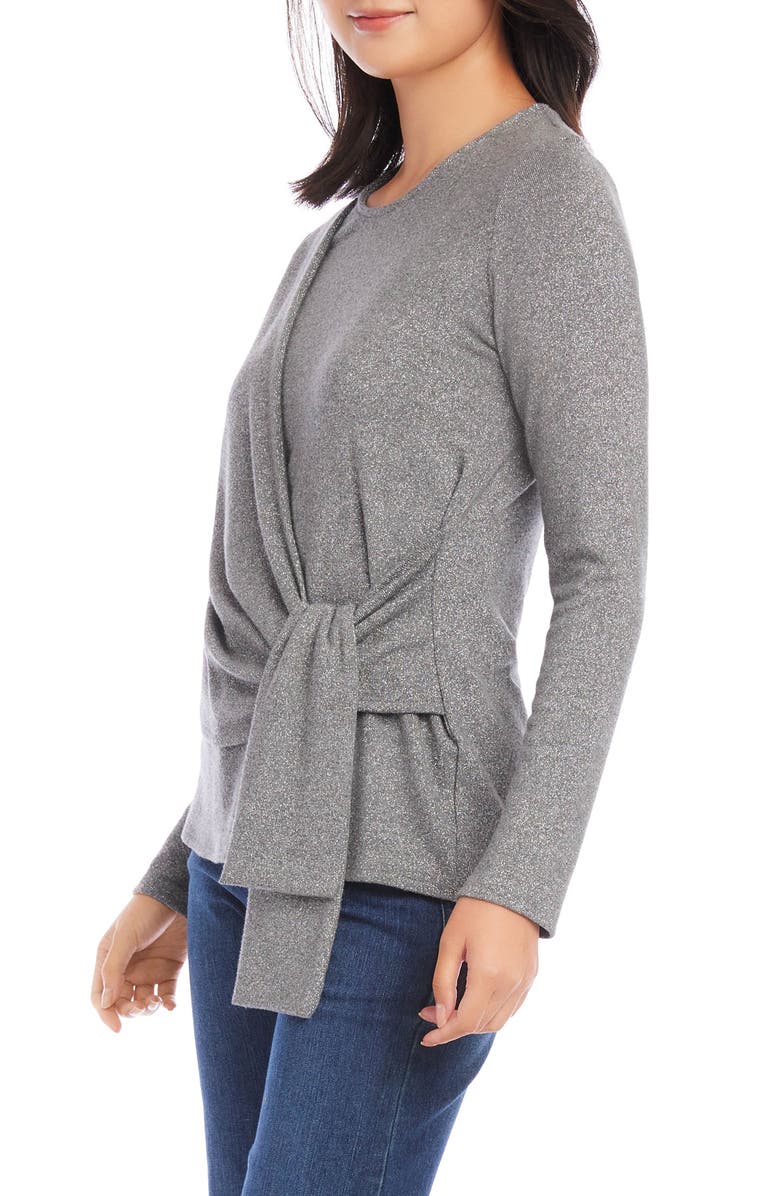 Karen Kane Metallic Drape Front Top, Alternate, color,