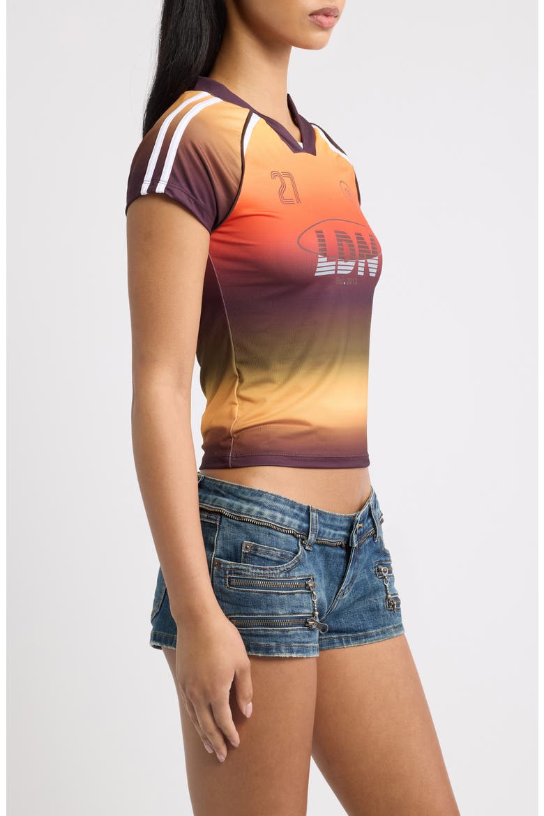 Ombré Football Graphic Baby Tee, Alternate, color, MULTI