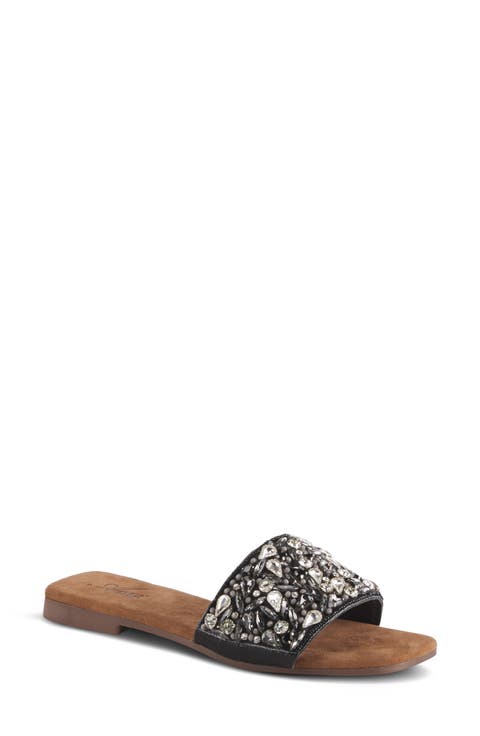 Sizzling Rhinestone Embellished Slide Sandal (Women)