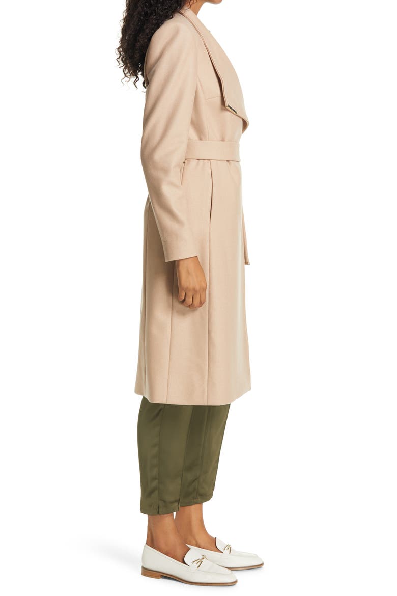 Rose Wool & Cashmere Blend Wrap Coat, Alternate, color, CAMEL