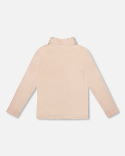 Deux Par Deux Super Soft Ribbed Mock Neck Top In Neutral