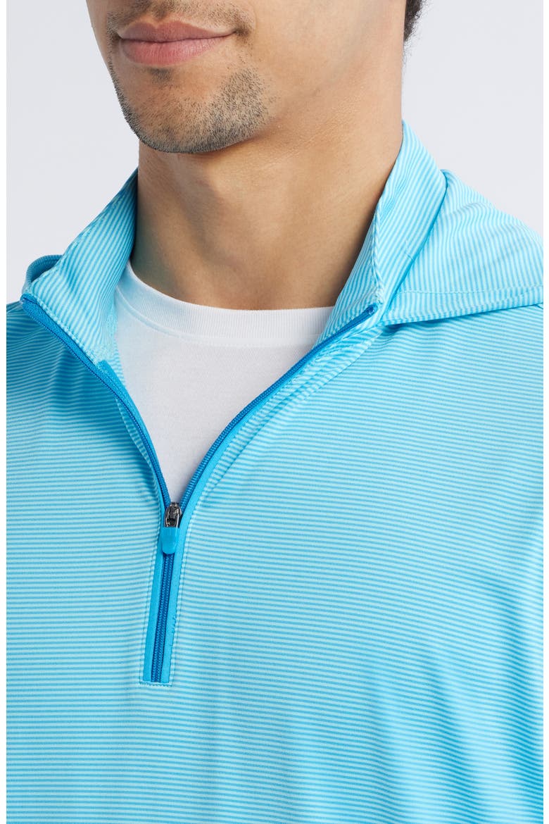 Hybrid Performance Quarter Zip Hoodie, Alternate, color, MAJORCA/TARPON