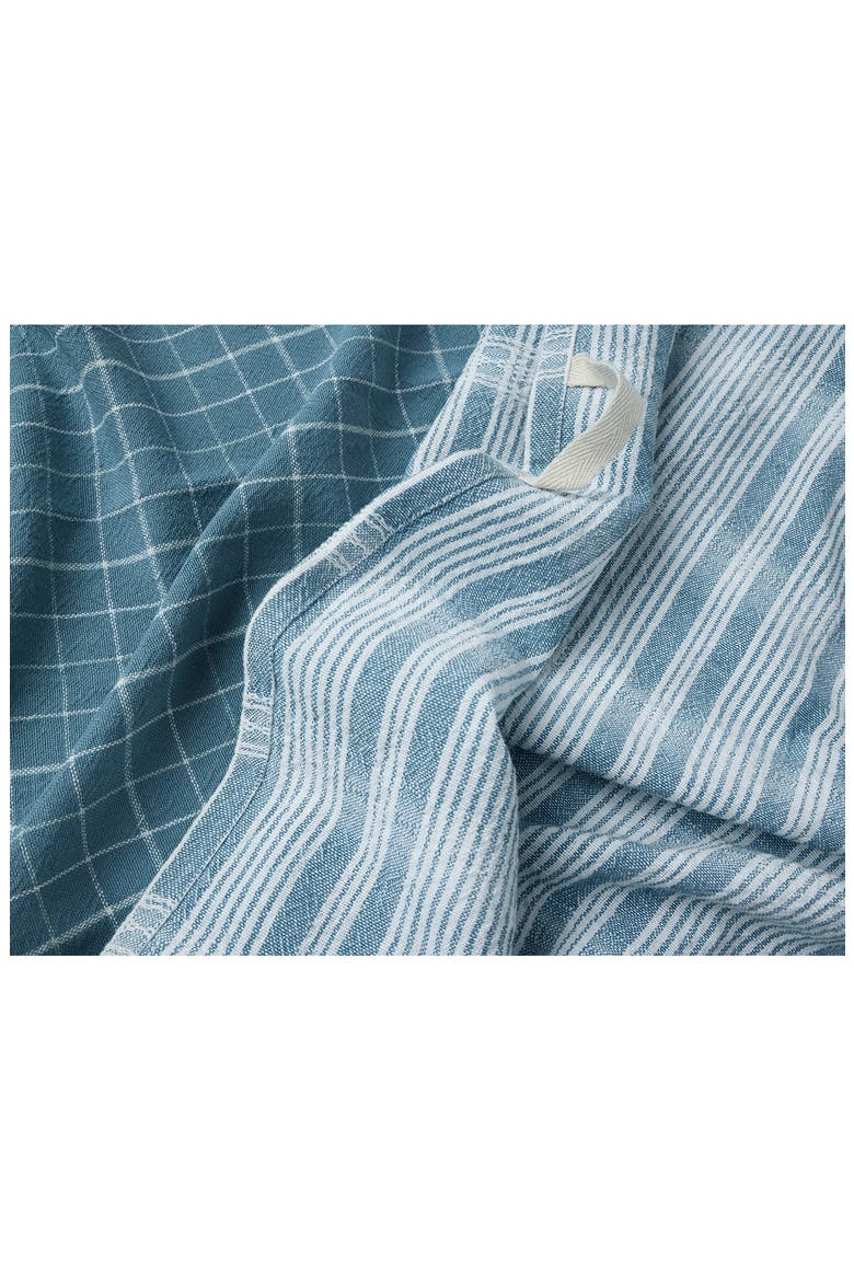 Clarendon Set of 4 Organic Cotton Kitchen Towels, Alternate, color, CERULEAN