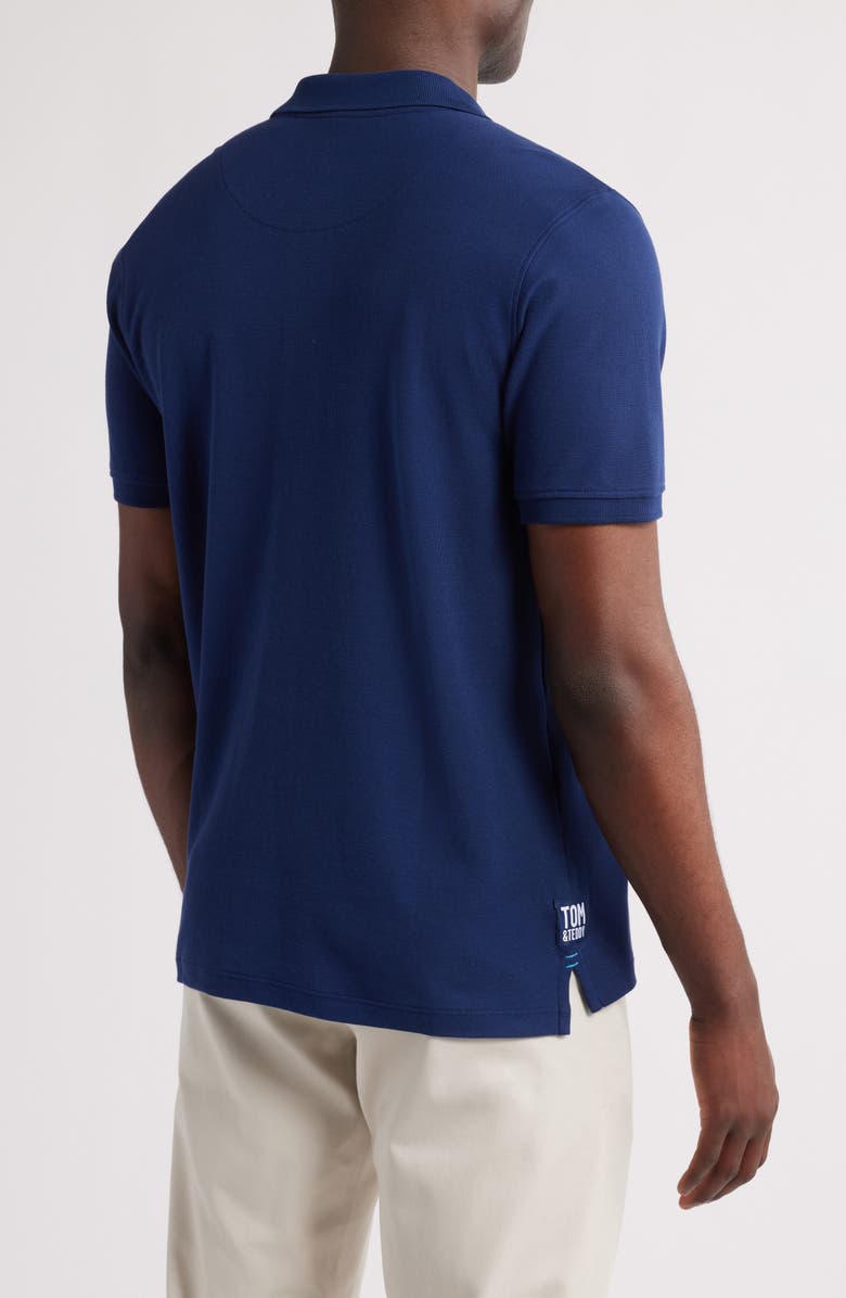 Tom & Teddy Short Sleeve Pima Cotton Piqué Polo, Alternate, color, Classic Blue