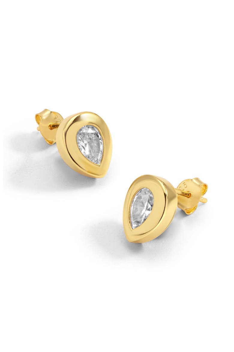 Pear Studs, Alternate, color, Gold