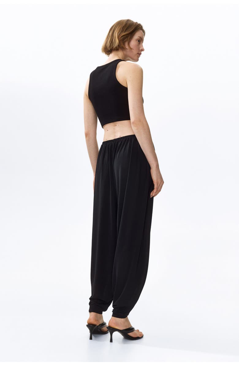 H&M Jersey Barrel Trousers, Alternate, color, Black