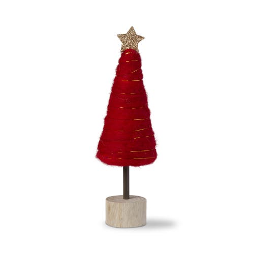 Tag Red Cotton Candy Tree Mini Christmas Tabletop Decoration In Red