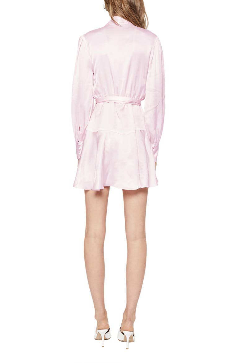 Aaliyah Satin Faux Wrap Minidress, Alternate, color, SOFT PINK