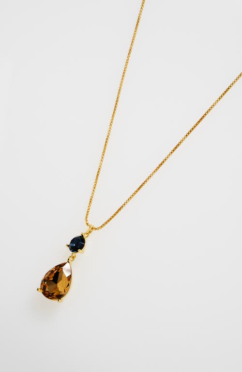 Ted Baker Tearsa Crystal Teardrop Pendant Necklace In Orange