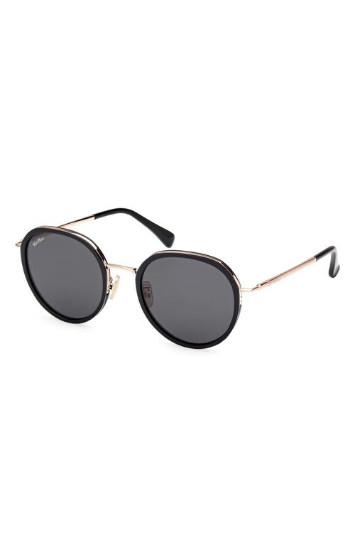 Max Mara 54mm Round Sunglasses In Black