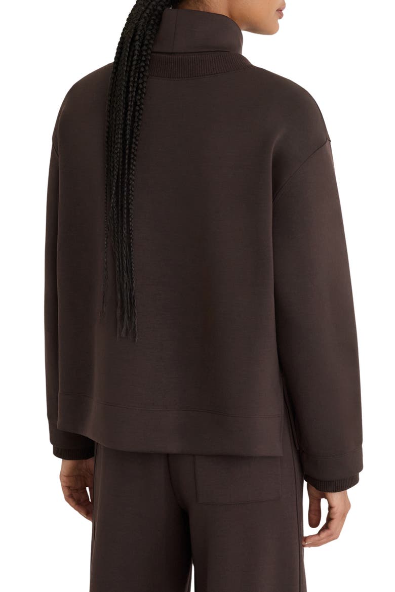 Abigail Mock Neck Sweatshirt, Alternate, color, DARK CHOCOLATE