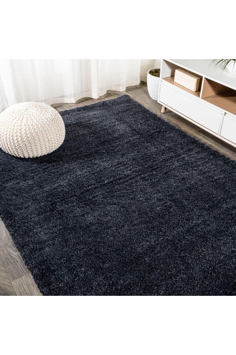 Groovy Solid Shag Area Rug, Alternate, color, Deep Sea