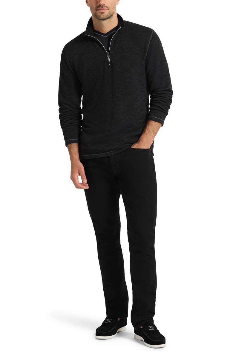 Robert Graham Griffin Quarter Zip Pullover, Alternate, color, Black