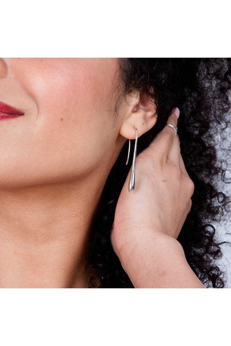 Solid Drop Earrings, Alternate, color, Sterling Silver