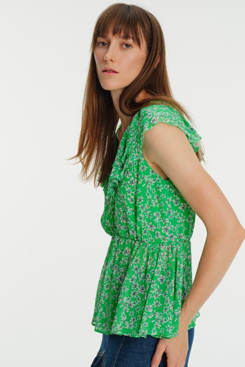 V Neck Printed Sleeveless Blouse, Alternate, color, ORIGINAL