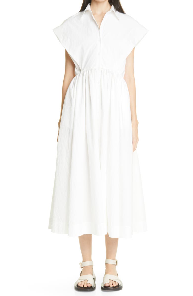 CO Sleeveless Cotton Blend Midi Dress, Main, color, 