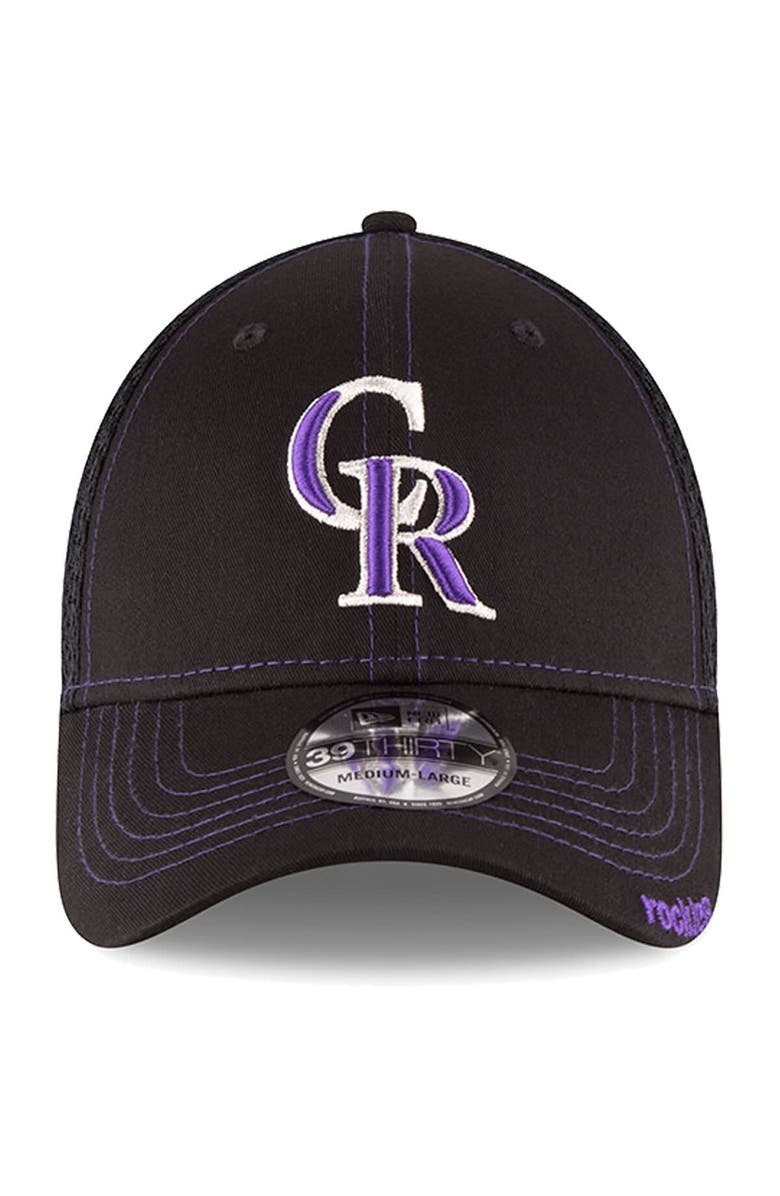 New Era Men's New Era Black Colorado Rockies Logo Neo 39THIRTY Flex Hat, Alternate, color,