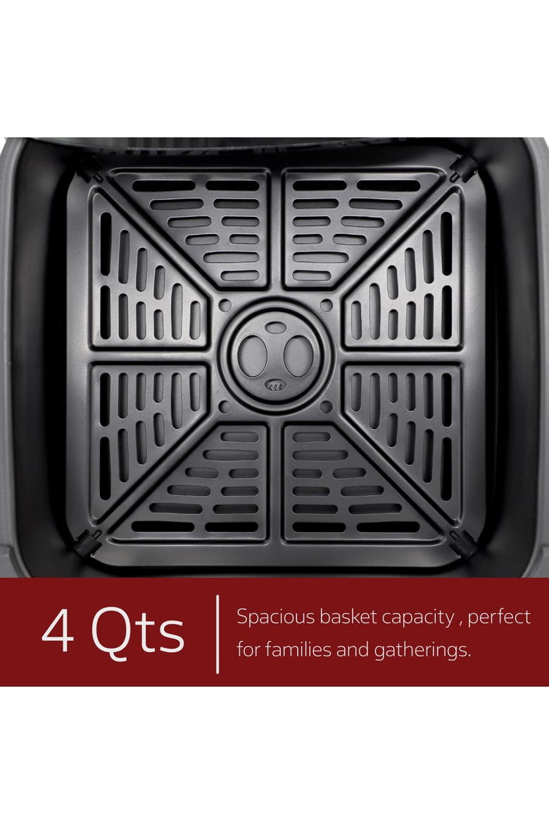 4 Quart Digital LED Display Electric Air Fryer with Transparent Window in Black with 125 Piece Paper Liners, Alternate, color, Black