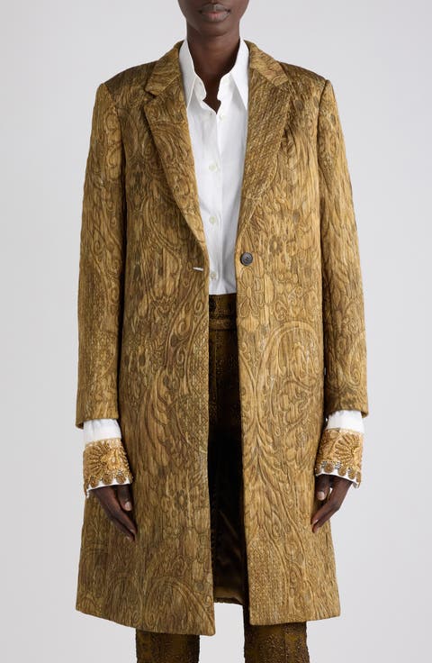 Richy Art Deco Embroidered Jacquard Coat