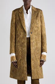 Dries Van Noten Richy Art Deco Embroidered Jacquard Coat