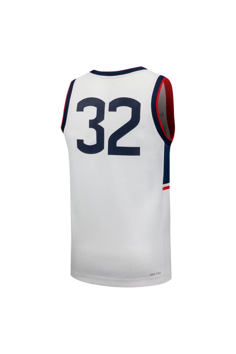 Men's Nike #32 White UConn Huskies Replica Basketball Jersey, Alternate, color, White