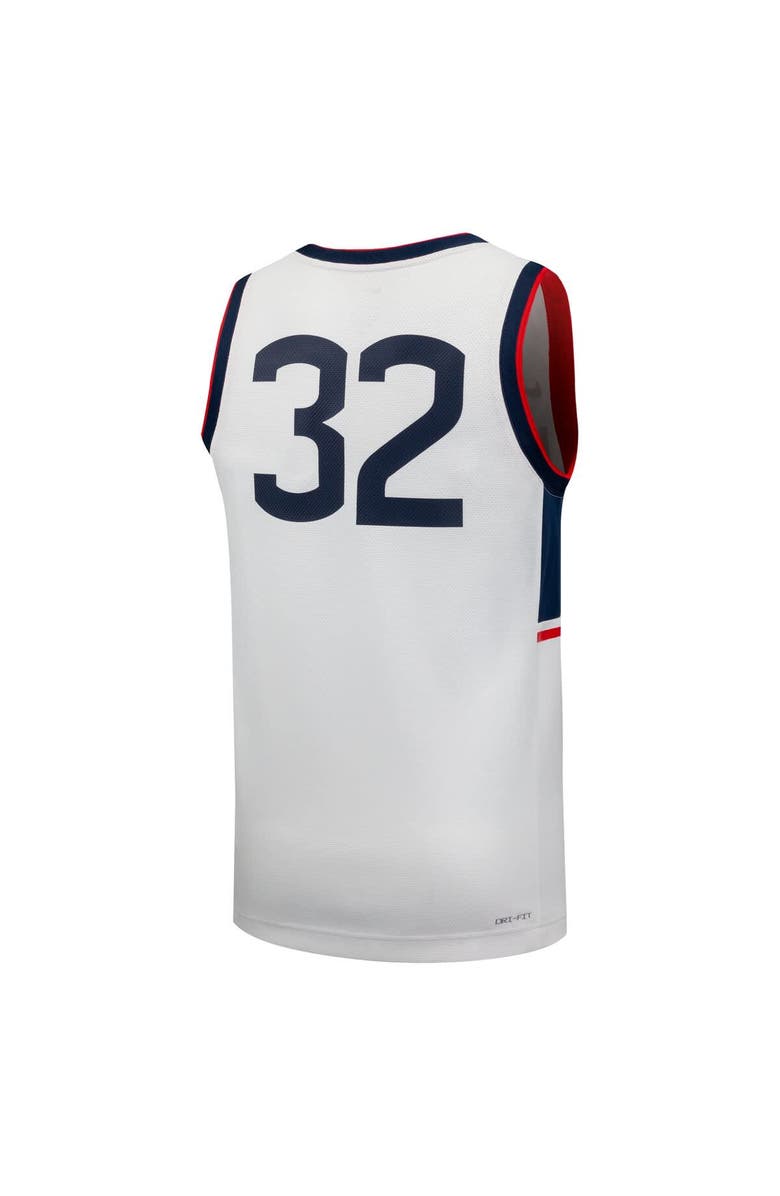 Nike Men's Nike #32 White UConn Huskies Replica Basketball Jersey, Alternate, color, White