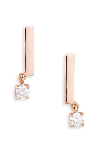 Lana 14k Rose Gold Diamond Drop Earrings In Gold