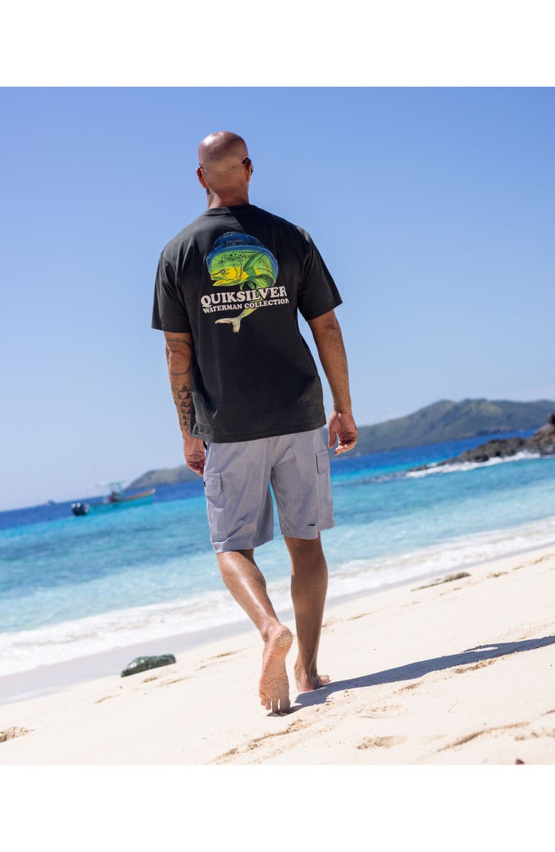 Quiksilver Waterman Big Bull QMT0 Short Sleeve Shirt, Alternate, color, Phantom