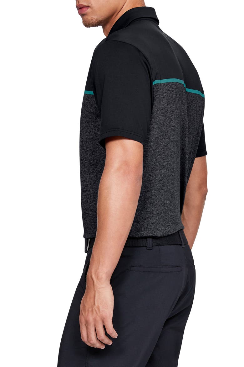 Playoff 2.0 Loose Fit Polo, Alternate, color, BLACK/ TEAL RUSH
