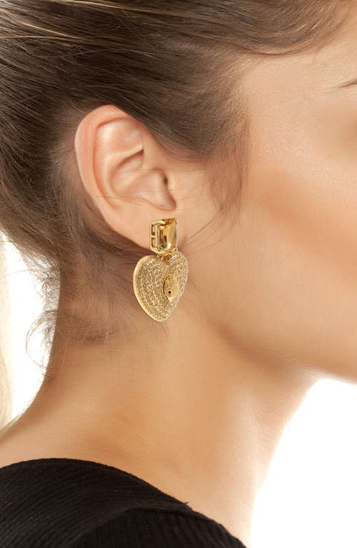 KURT GEIGER KURT GEIGER LONDON PAVÉ HEART DROP EARRINGS 