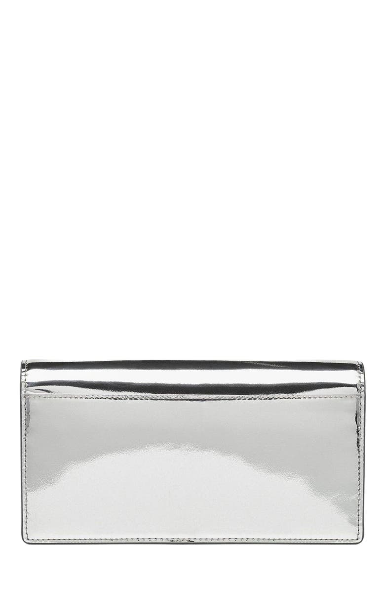 MCM Diamond Chain Wallet in Metallic Mirror Leather, Alternate, color, Silver