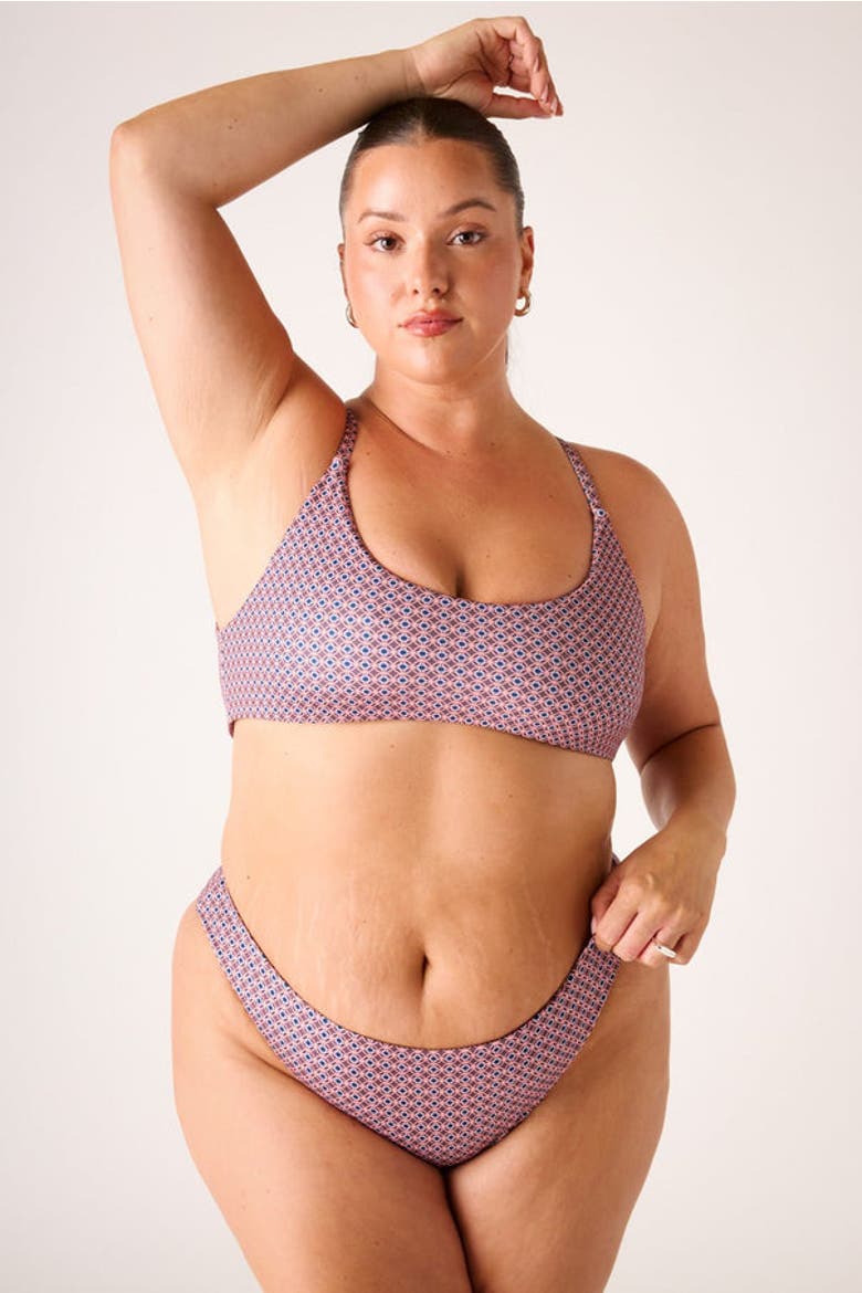 The Adjustable Bralette Top, Alternate, color, Aegean Geo