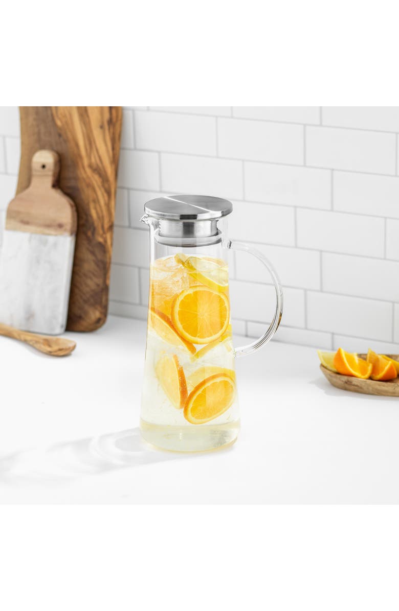 JoyJolt Breeze Glass Drink Water Pitcher, Alternate, color, Clear