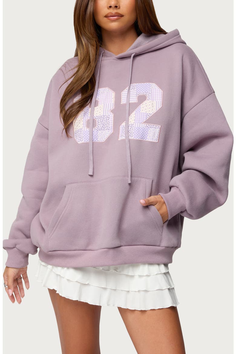 82 Appliqué Oversize Hoodie, Main, color, PURPLE
