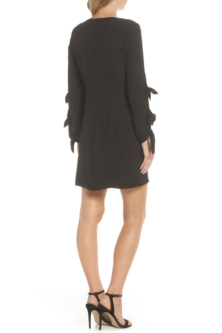 Bow Sleeve Sheath Dress, Alternate, color, BLACK