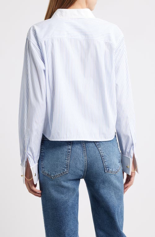 Frame Womens Oxford Blue Multi The Charles Stripe Cotton Shirt In White