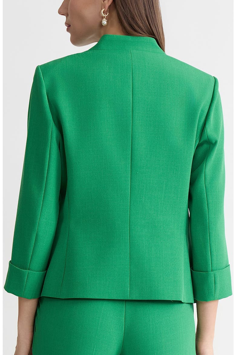 Collarless Zip Pocket Blazer, Alternate, color, LUSH GREEN