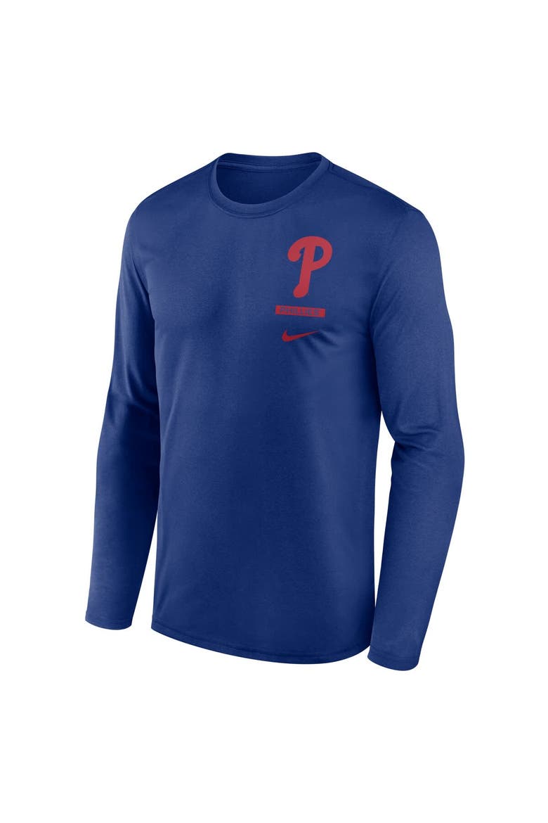 Men's Nike Royal Philadelphia Phillies 2-Hit Legend Dri-FIT Long Sleeve T-Shirt, Alternate, color, Royal