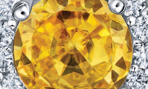 Best Silver Sterling Silver Brilliant Cubic Zirconia Halo Round Stud Earrings In Citrine/silver