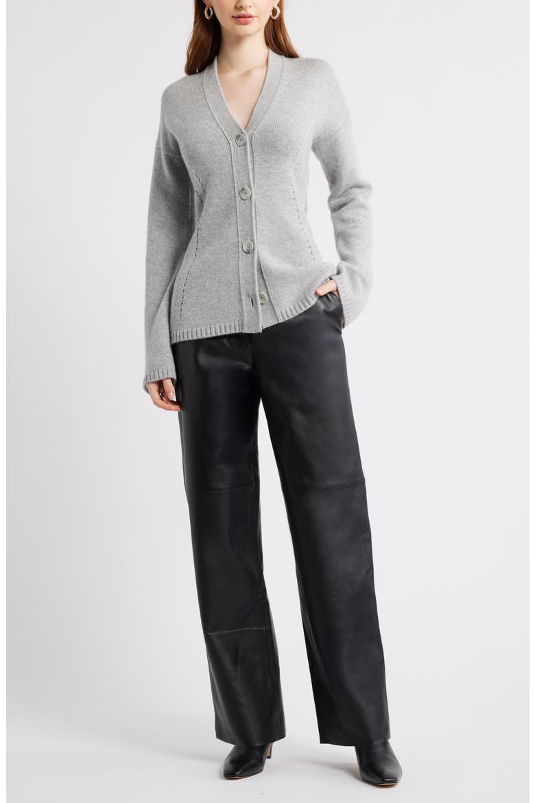 Wool & Cashmere Cardigan, Alternate, color, GREY SILK HEATHER
