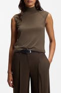 BOSS Fipini Virgin Wool Mock Neck Top