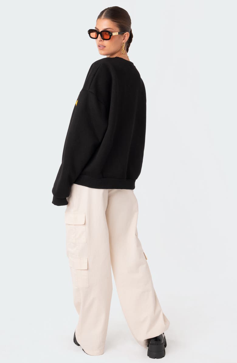 EDIKTED Believe Graphic Cotton Blend Sweatshirt, Alternate, color,