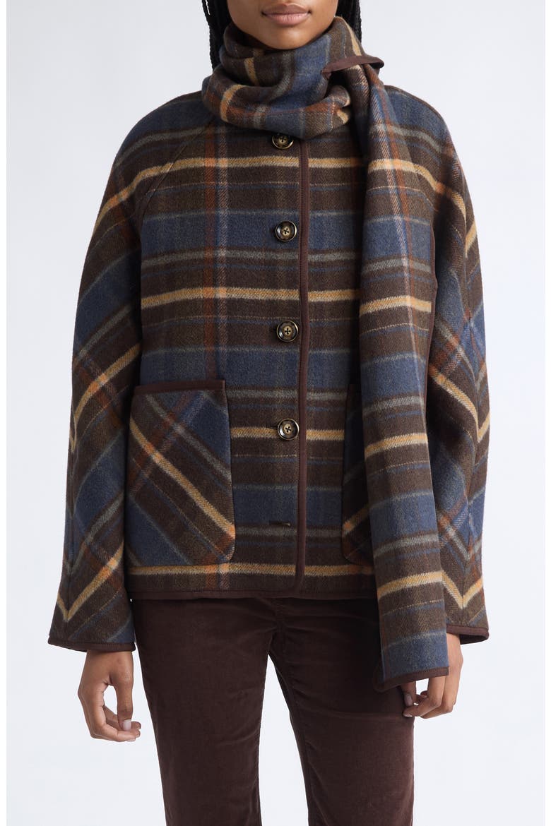 Martine Dickey Scarf Coat, Alternate, color, NAVY MULTI