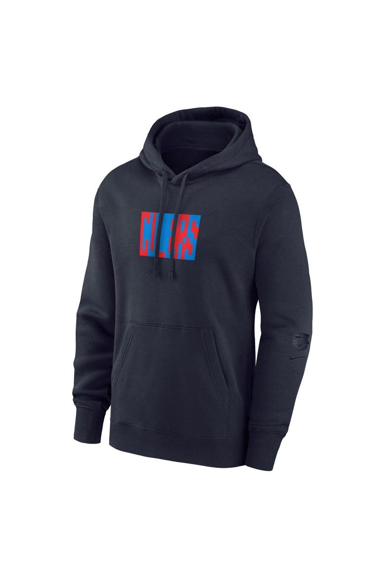 Men's Nike Blue Barcelona Fleece Pullover Hoodie, Alternate, color, Blue