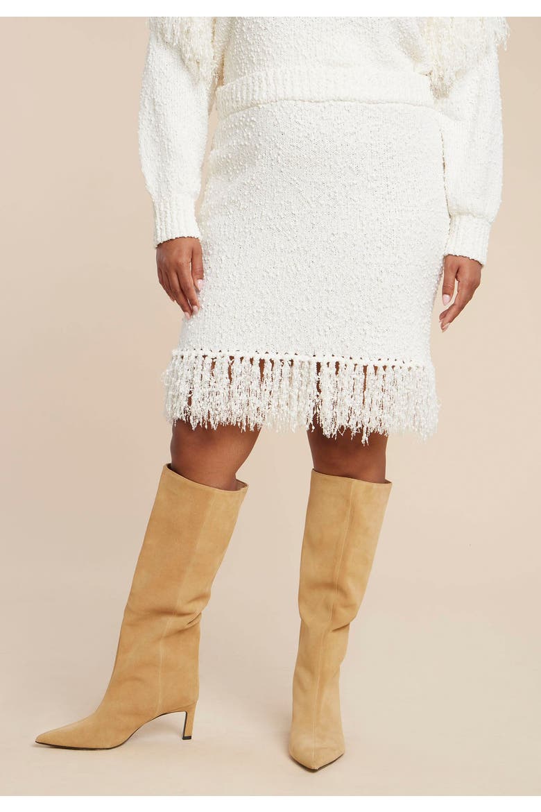 Looped Fringe Sweater Mini Skirt, Alternate, color, JET STREAM