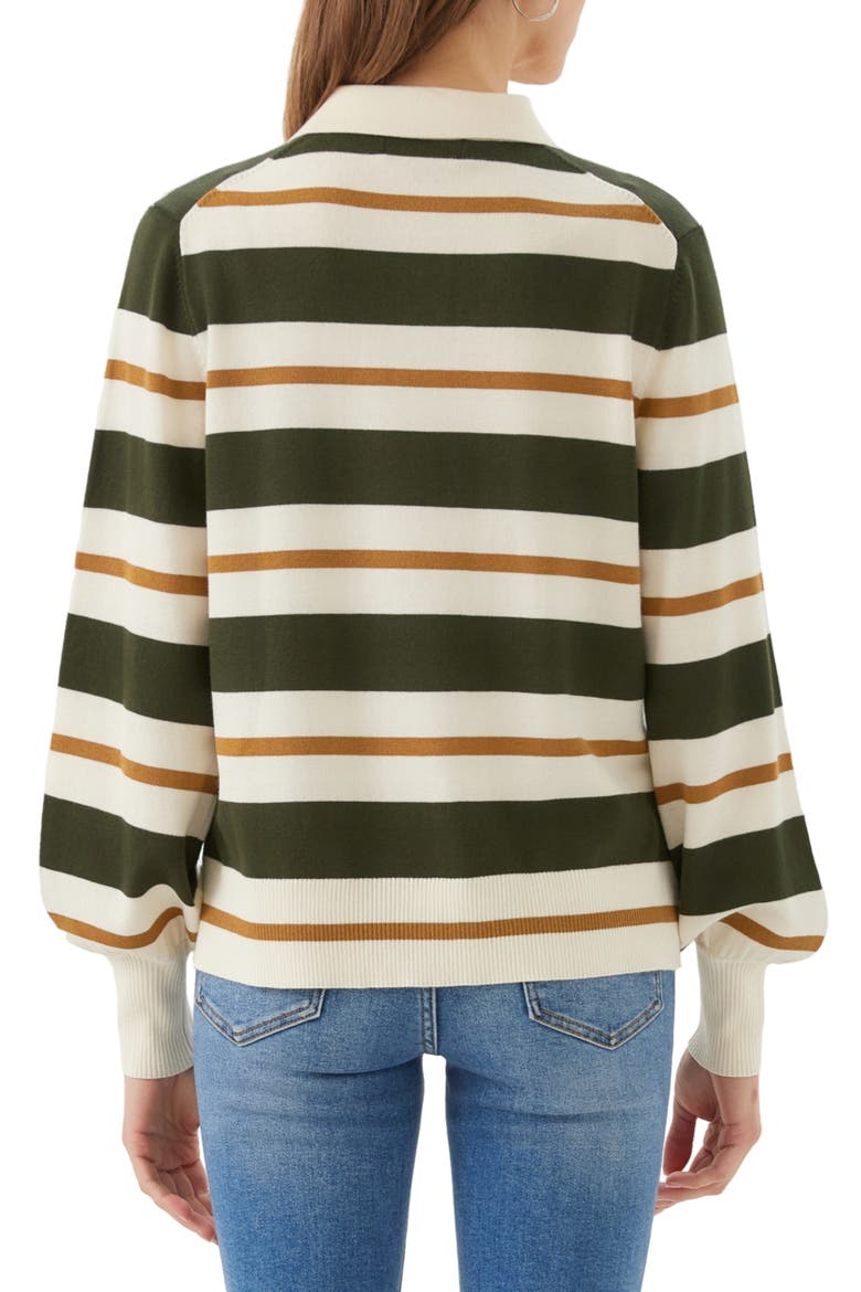 Game Day Stripe Sweater, Alternate, color, FOREST/ CREAM