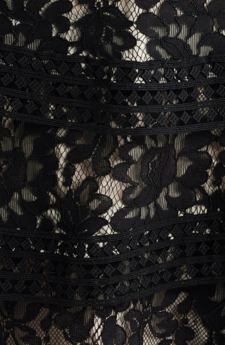 Eliza J Lace Tiered Dress, Alternate, color, Black