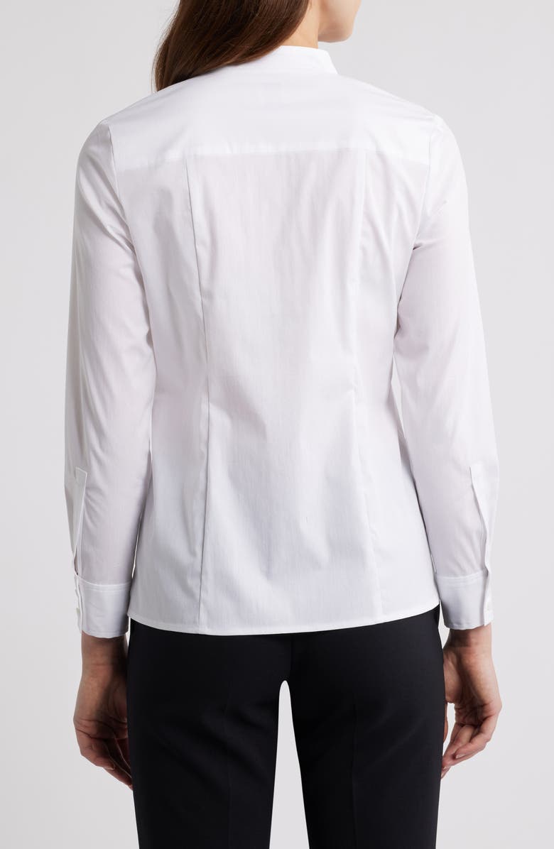 Anne Klein Button-Up Poplin Blouse, Alternate, color, Bright White